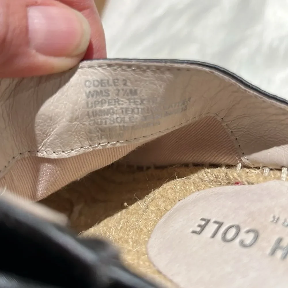 Kenneth Cole Gunmetal Grey Satin Espadrilles Wedge‎ Sandals Size 7.5M.  B83